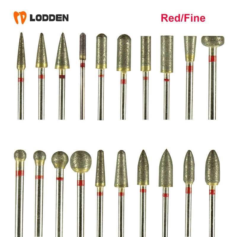 

10pcs Dental Lab Tools Fully-Sintered Diamond HP Burs Fine Polisher Grinder for Polishing Trimming 2.35mm Shank Dentistry Drills