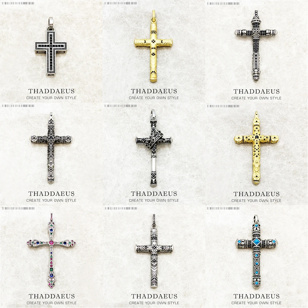 Pendant Majestic Cross & Crown 925 Sterling Silver for Woman Men, pendant necklace, silver pendant