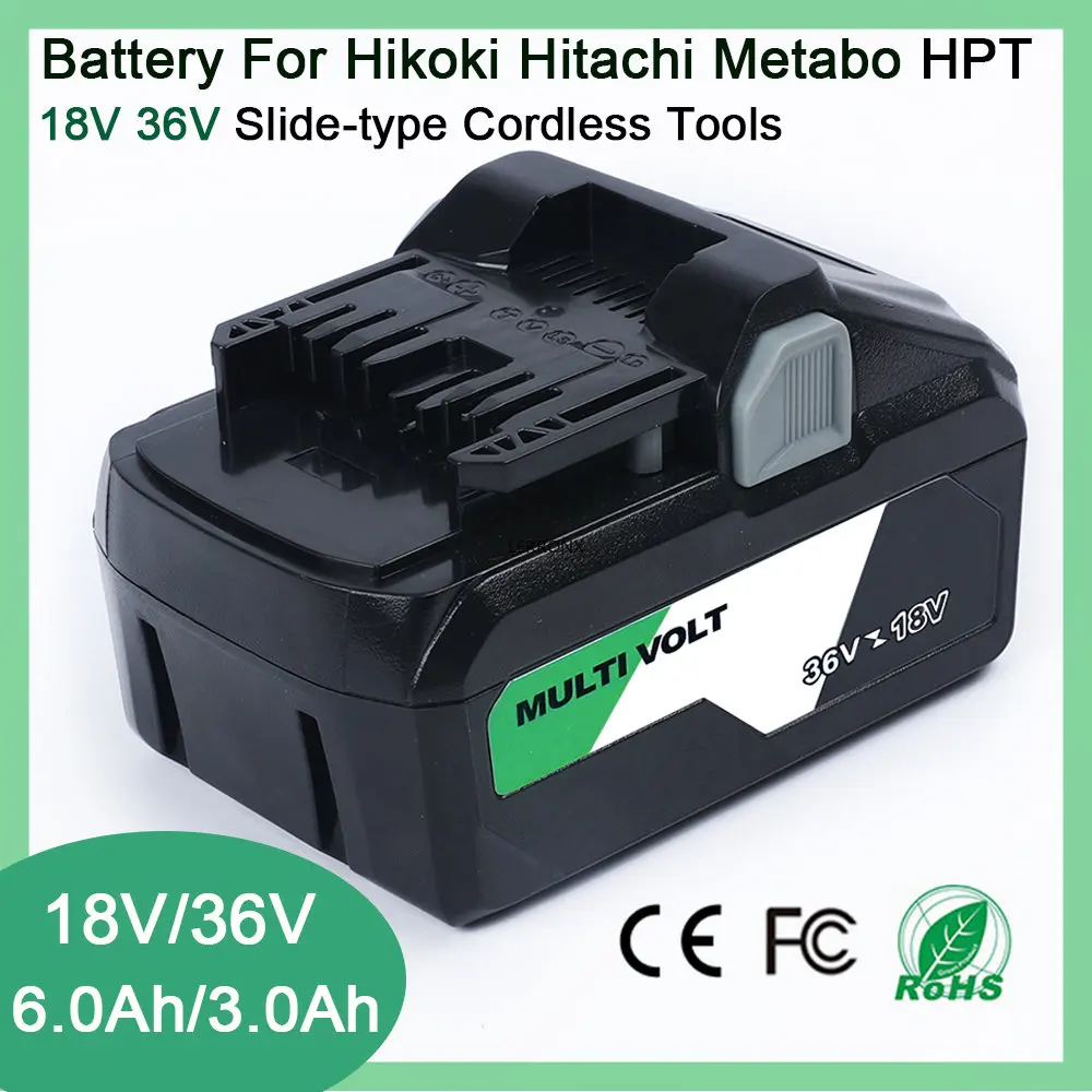 Multivolt 18V 6.0Ah/36V 3.0Ah Batteria Ricaricabile Agli Ioni Di Litio Per Utensili Elettrici Hikoki Hitachi Metabo Hpt 18V 36V Bsl36A18 Bsl36B18