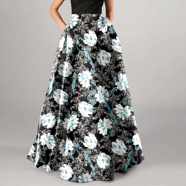 Plus Size Bohemian Floral Maxi Dress for Women with Pockets - Image 3