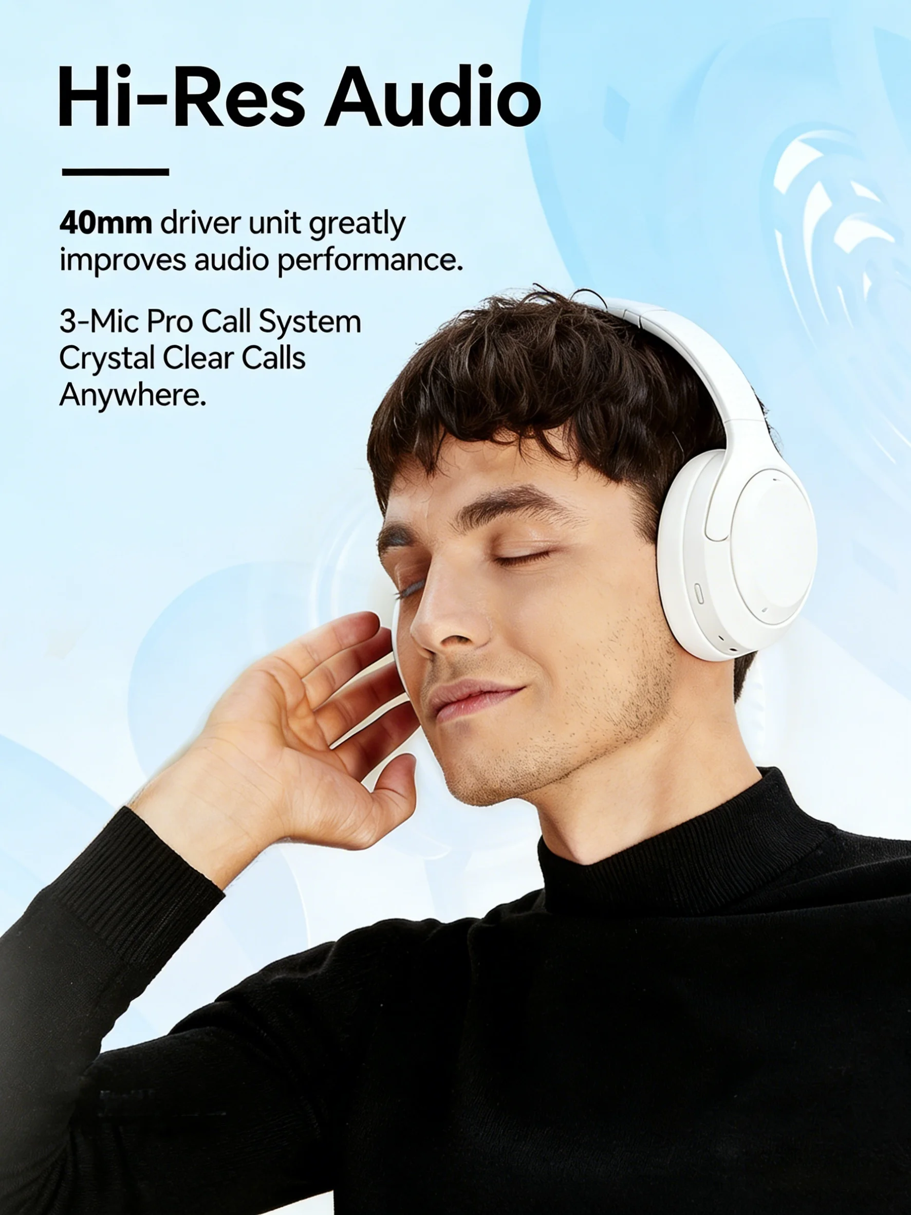 HONOR Headphone Pro ANC Over-Ear, 80 Stunden Akku, Dual Connect, BT5.4 mit niedriger Latenz räumliches Audio, Sprachassistent – Detail 3
