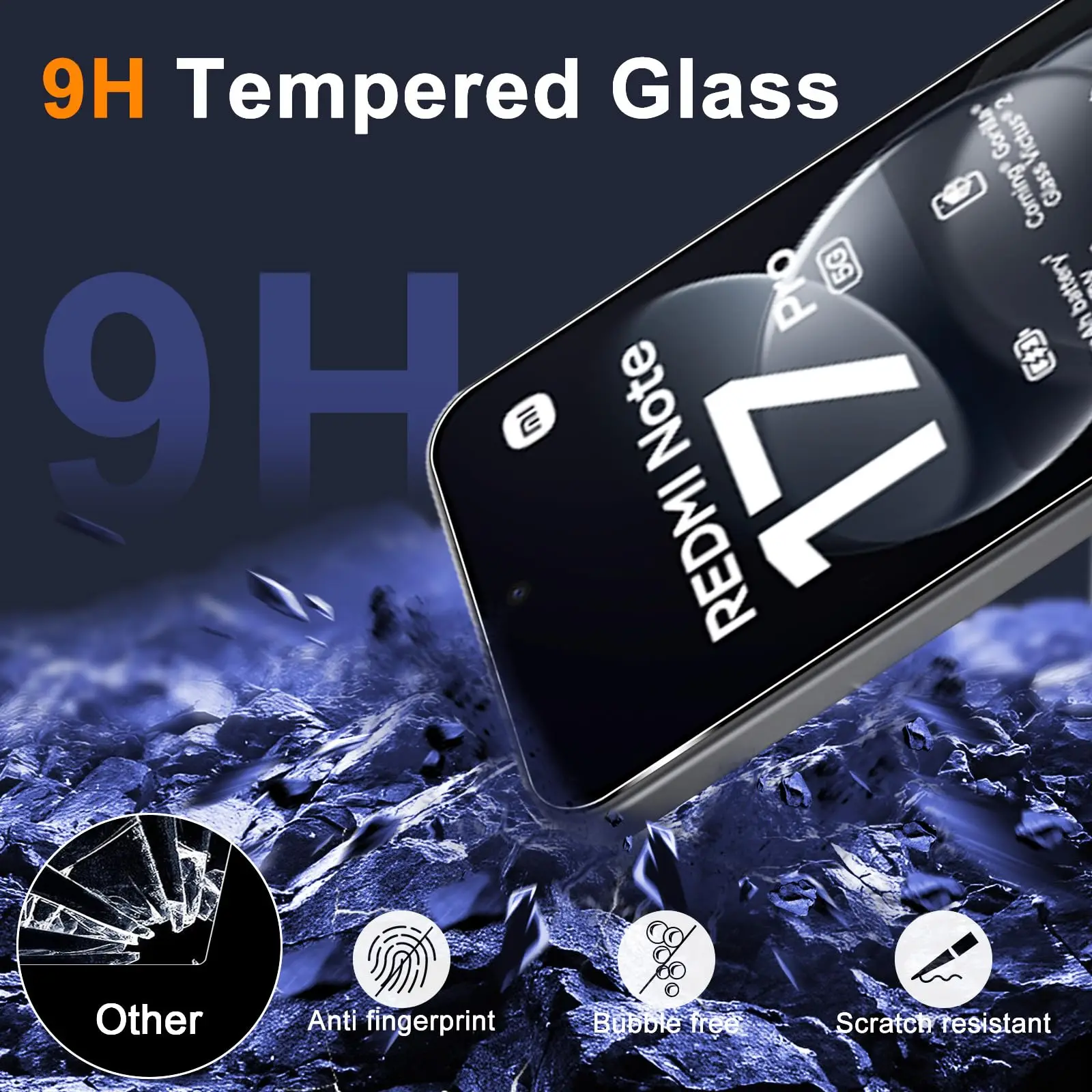 6.83-inch Crystal HD Tempered Glass Screen Protector - 9H Anti-Scratch, Case-Friendly
