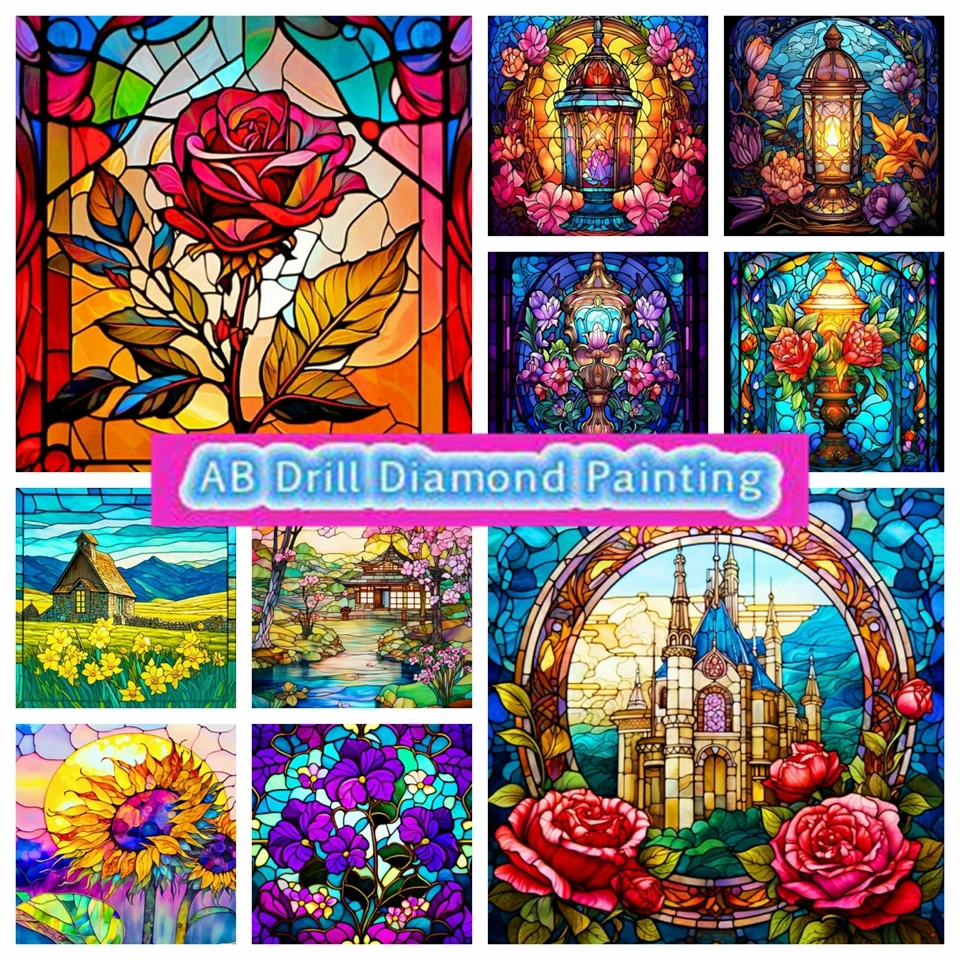 Stained Glass Flower Diamond Painting Craft-Ease