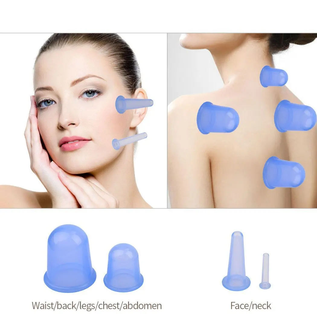Silicone Facial Massage Cupping Set Vacuum Body Massager Cup Ventouse Anti Cellulite Therapy Face Suction Cups Massage Kit 2