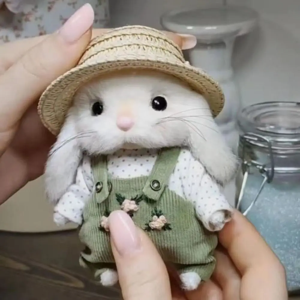 Plush Stuffed Garden Bunny Plush Toys Clothes and Hats Charms Gardener Little Rabbit Doll 14cm Cartoon Rabbit Plush Doll