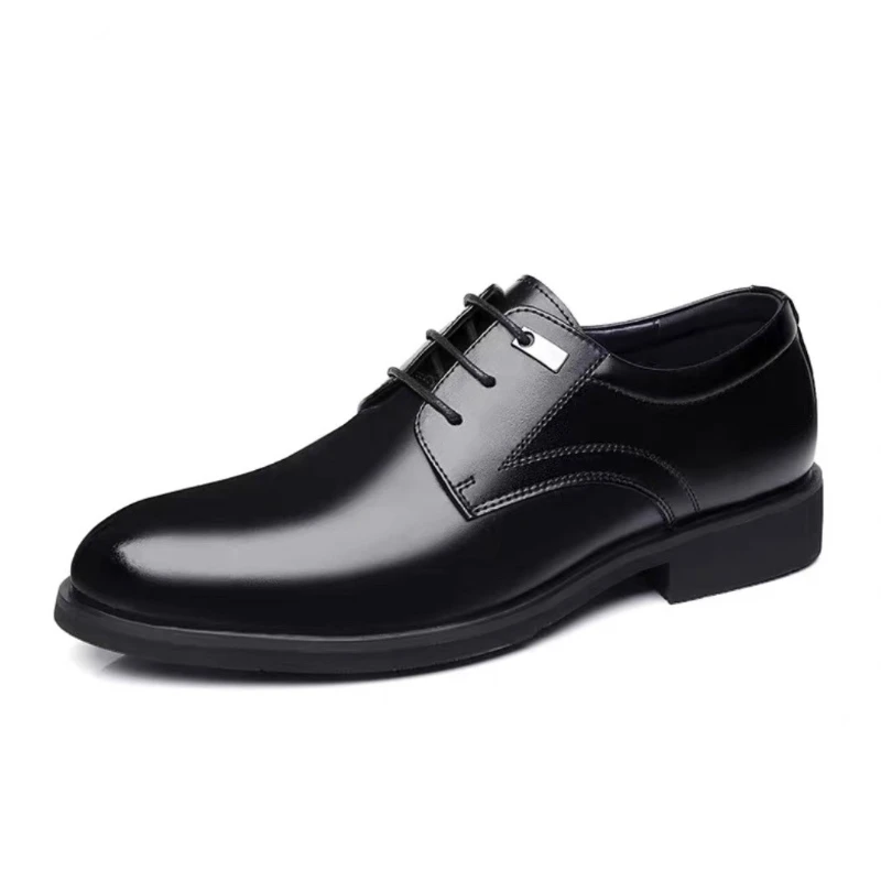 New Plus Size 37-49 Shoes Men's Flat Heightening Business Shoes Banquet Leather Shoes for Man British Casual Wedding Suit Shoe
