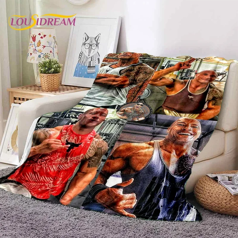 3D The Rock Dwayne Johnson Actor Soft Flannel Blanket,Throw Blanket Comfortable Blanket for Picnic Beds Sofa Home Bedroom Gift 4