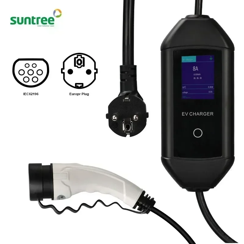 마이야탕 공장가 단상 32A 7KW 휴대용 타입 2 EU 플러그 자동차 충전기 고..