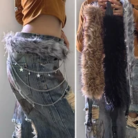 Furry Belt Y2k Belt Subculture Autumn Winter Retro All-Match Plush Waist Chain Imitation Fur Waist Seal Hot Girl Sexy Belt