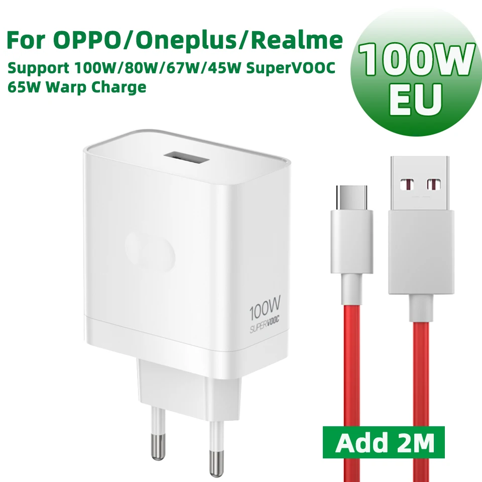 OPPO SuperVOOC 100W/80W Fast Charger - EU/US Adapter