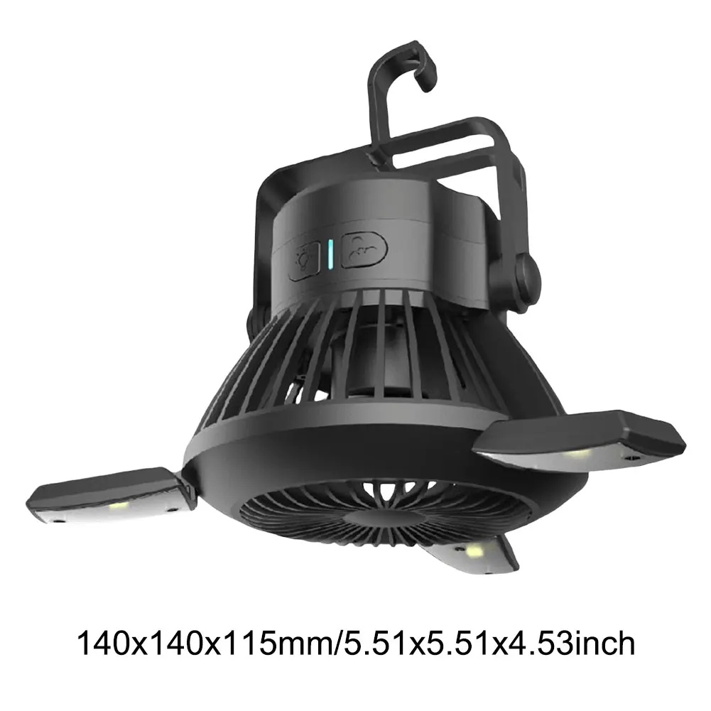Solar Portable Wireless Fan with LED Lantern Outdoor Tent Fan USB Rechargeable Personal Desk Fan for Outdoor Travel Hiking