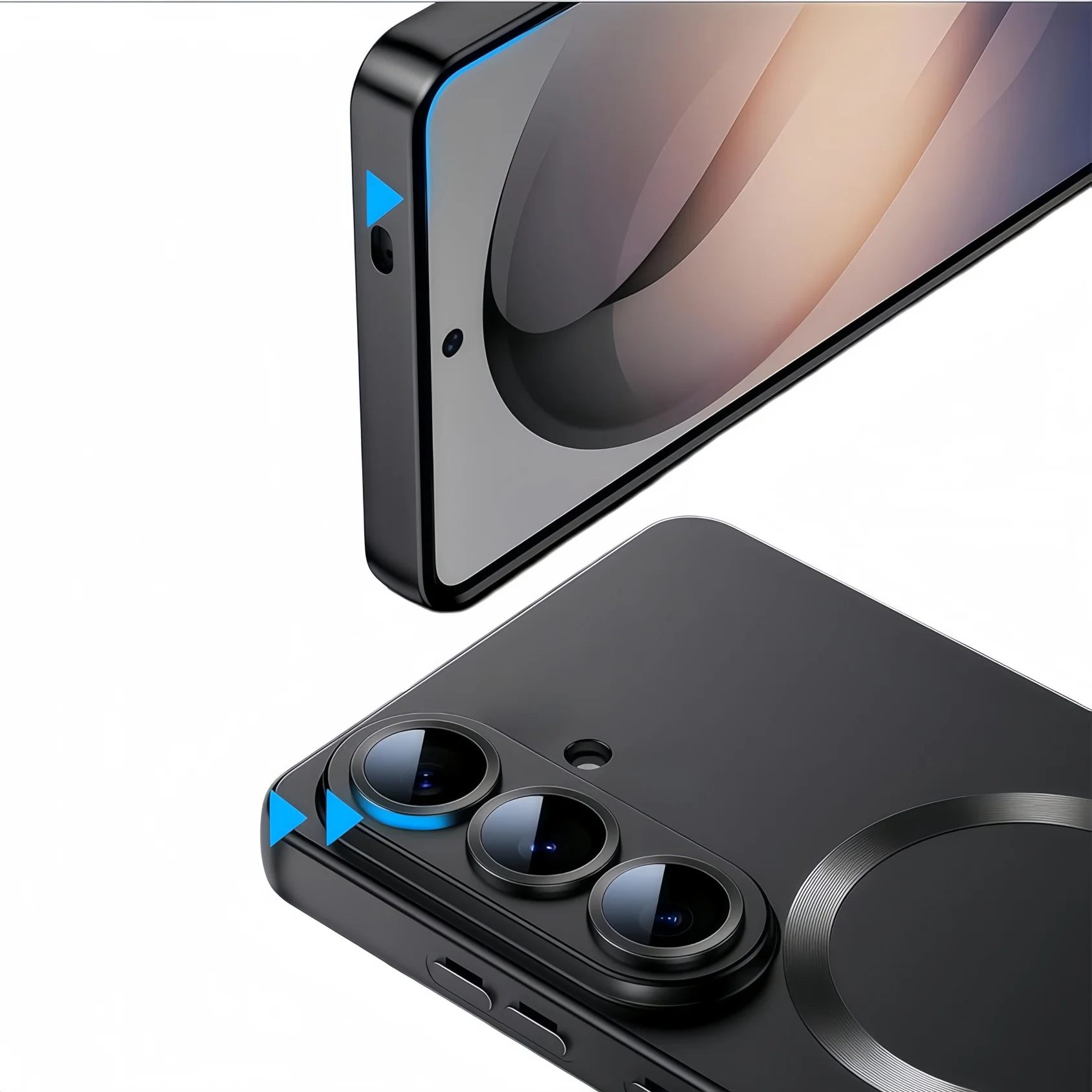 Magnetic Shockproof Metallic Case with Camera Lens Cover