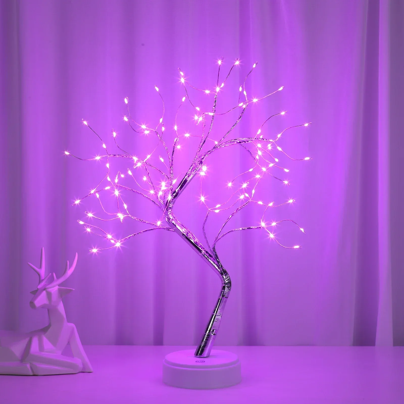 

Touch Switch 108 LED Lamp, Copper Wire Branch Tree Light USB Battery Operated 108 LED Copper Wire floor Lamp