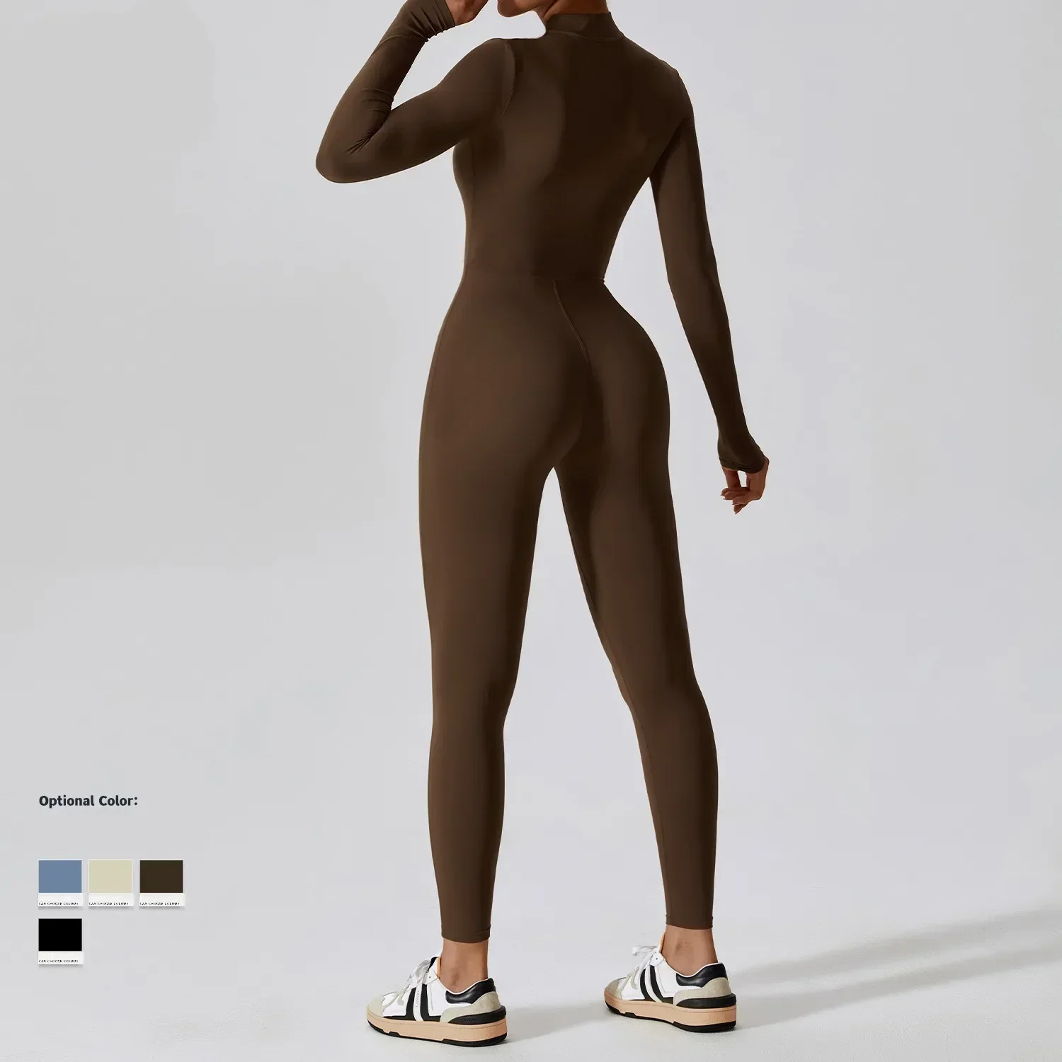 Yoga Jumpsuit Yoga Jumpsuit Women Seamless Sports Zipper Jumpsuit Set Gym Long Sleeve Fitness Suit Elastic Gym Workout Bodysuit Athletic Wear
