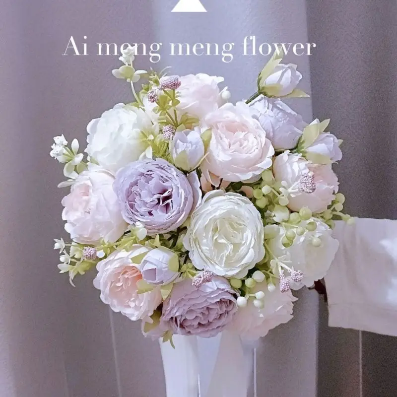 Wedding bouquets Wedding flower decoration Bouquet Bride Wedding Red Rose New Mori Wedding Flower Photo Prop Certificate Bouquet Ball