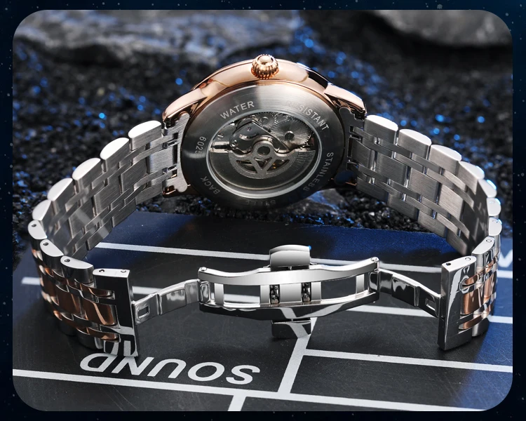 Orologio da polso meccanico automatico di alta qualità, casual, impermeabile, militare, luminoso, con fasi lunari, in acciaio inossidabile, da uomo_voghion.com