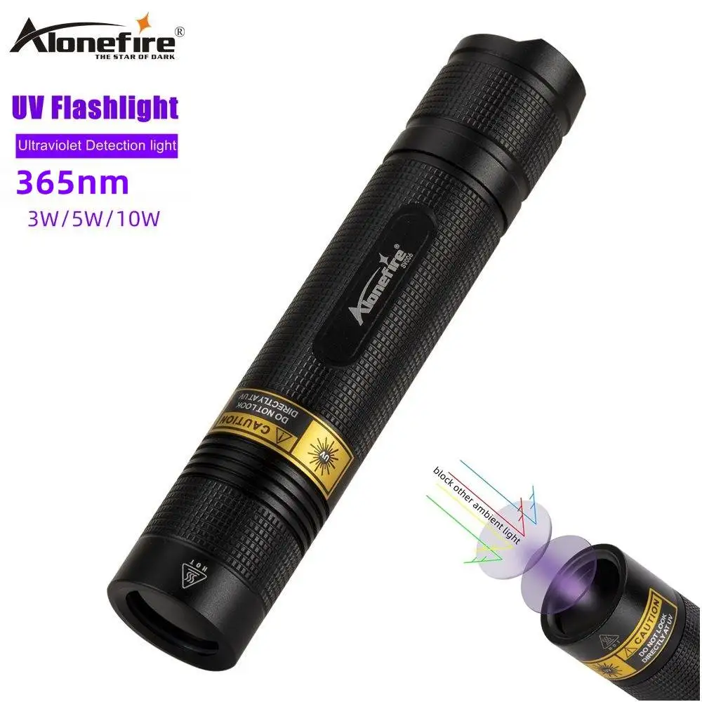 Alonefire SV006 UV Flashlight 365nm scorpion Ultra Violet Ultraviolet  Invisible Torch for Pets Stain Hunting Marker