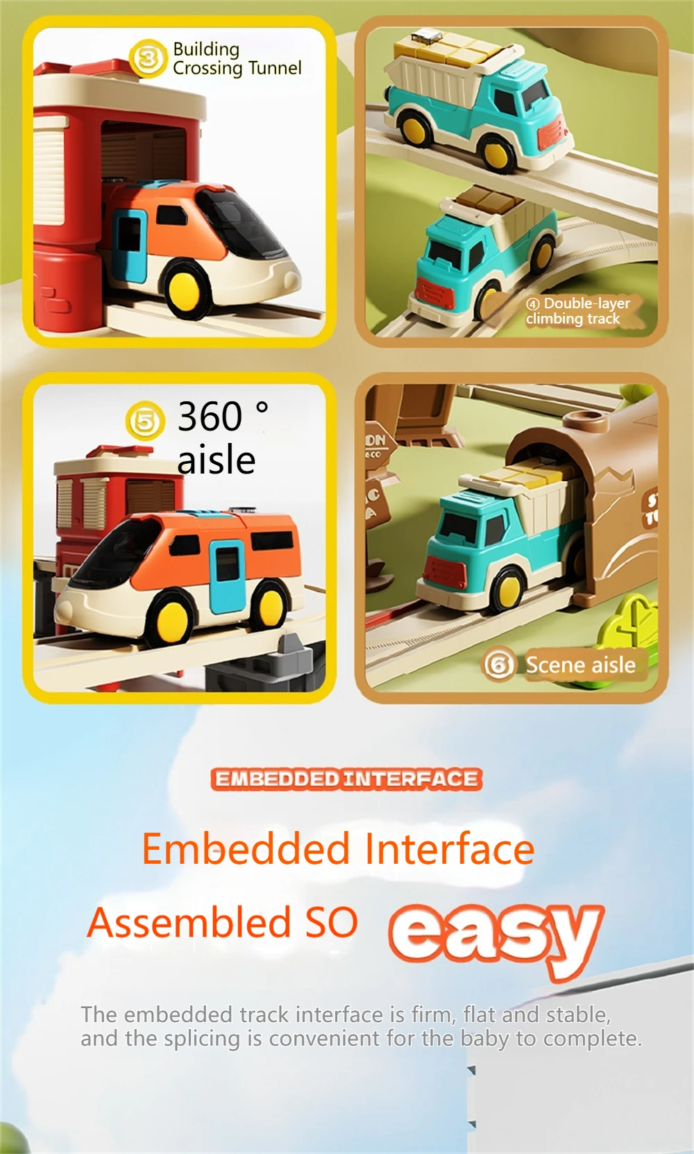 Ingenieur Elektrische Abenteuer Schiene Zug Pädagogisches Spielzeug Diy High-speed Zug Track Modell Auto Kinder Spielzeug für Jungen Kinder geschenke – Detail 6