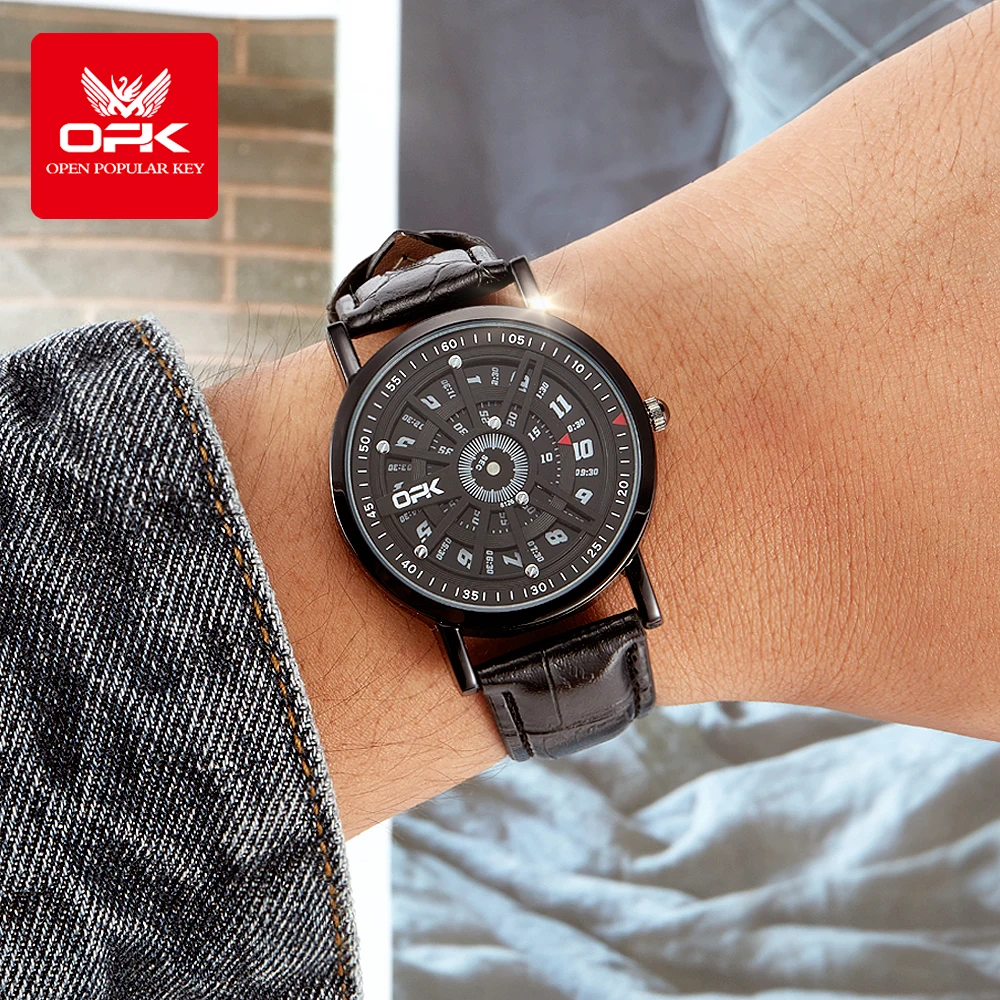 OPK Fashion Quartz Waterproof Watch with HD Hour Display and Round Dial