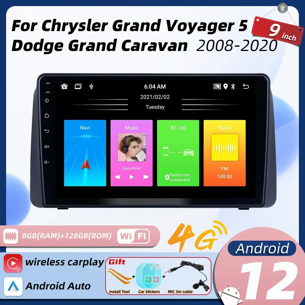 

Автомагнитола 2 Din, Android, для Chrysler Grand Voyager 5, Dodge Grand Caravan 2011-2020, экран GPS, мультимедийное стерео устройство