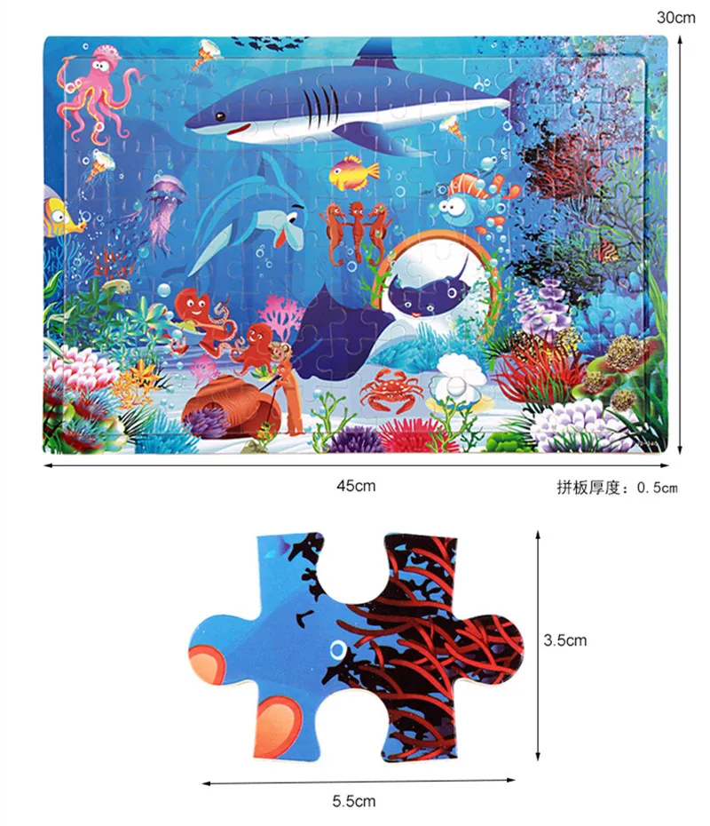 Jigsaw Puzzles Wooden Jigsaw Puzzles Wooden Puzzle Toys Educational Puzzles 100pcs Cartoon Animal Wooden Puzzles Farm Dinosaur Jıgsaw Puzzle Baby Early Education Montessori Toys for Kids Gifts
