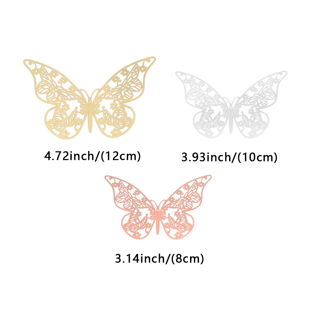 12pcs 3D Wall Stickers Hollow Butterfly For Kids Rooms Home Wall Decal Decor DIY Fridge Stickers Room Decoration wall stickers self adhesive wall stickers butterfly decorations vinyl stickers vinyl wall stickers self adhesive stickers