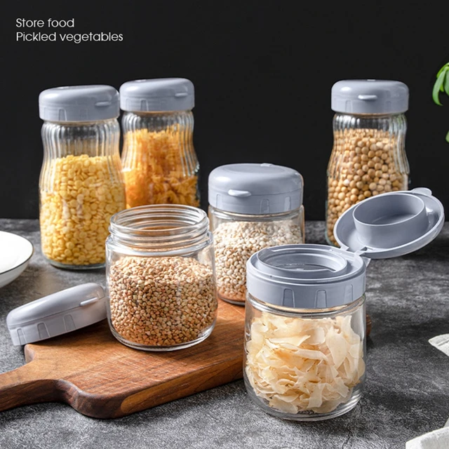Glass Food Glass Storage Containers Lids  Kitchen Food Storage Container  Glass - Kitchen Vacuum Sealer Parts - Aliexpress