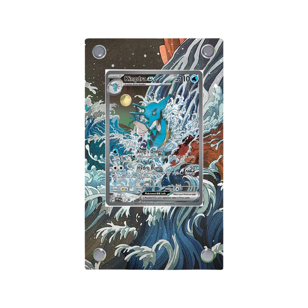 Anime Pokemon Ptcg Psyduck Bulbasaur Articuno Mewtwo Meowth Charmander Squirtle Kingdra Acrylic Protective Card Display Case