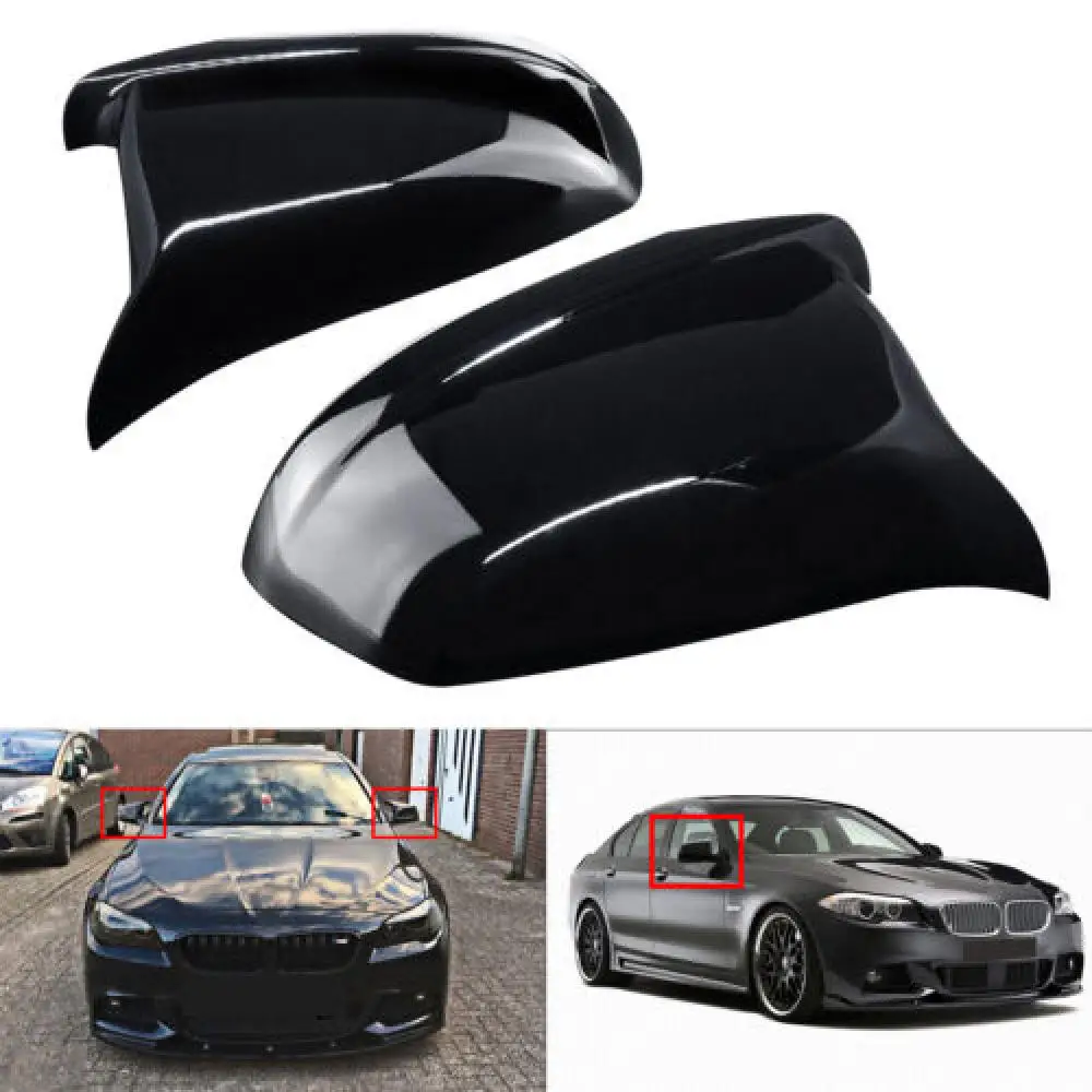 Rearview Mirror Cover Gloss Black For BMW 5 Series F10 F11 2011-13