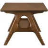 Mid-Century Modern Wood Coffee Table with Shelf Rectangular Table 6