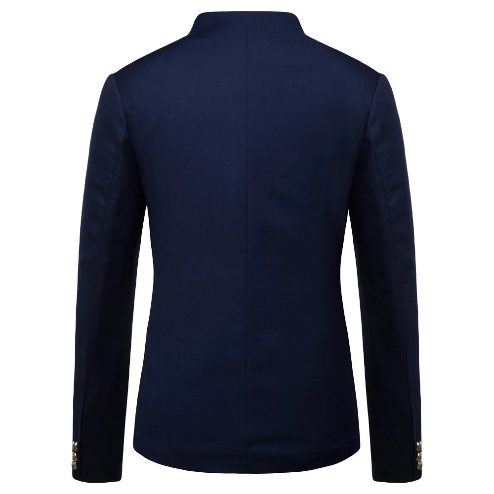 Mens Blazer Chinese Style Mandarin Stand Collar Business Casual Wedding Slim Fit Blazer Men Casual Suit Jacket Male Coat 4XL