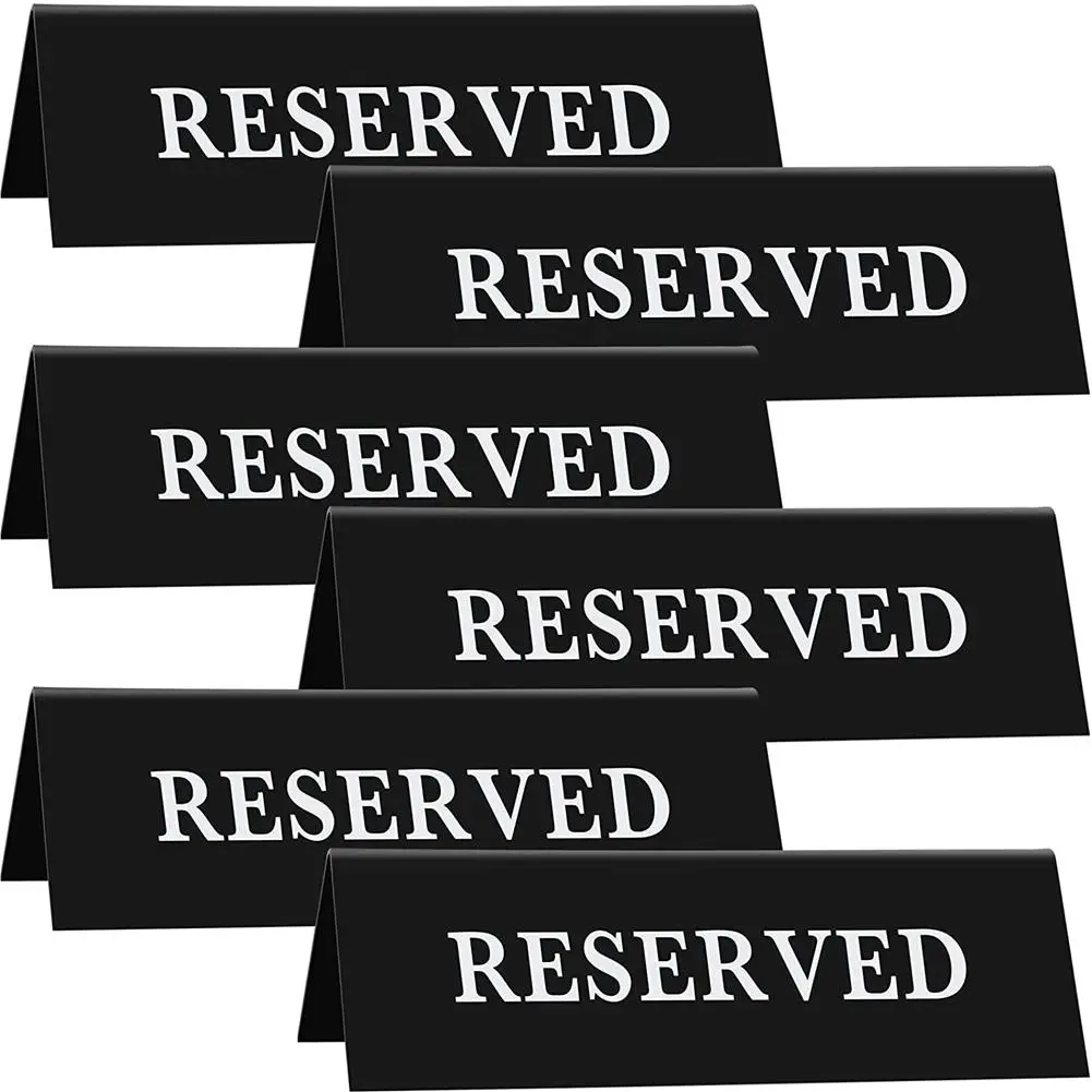 6pcs Acrylic Table Sign Waterproof Inverted V Triangle Table Seat Reminder Sign For Hotel Restaurant Wedding Chairs Party Decor