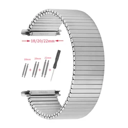 Sleek Stainless Steel Elastic Watch Strap - Adjustable Stretch Band - Length 140mm (Silver)