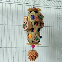 Parrot Hanging Bite Wooden Colorful Shredding Crinkles Parrot Chew Toys Natural Foraging Sola For Conures Cockatiels Parakeets 1