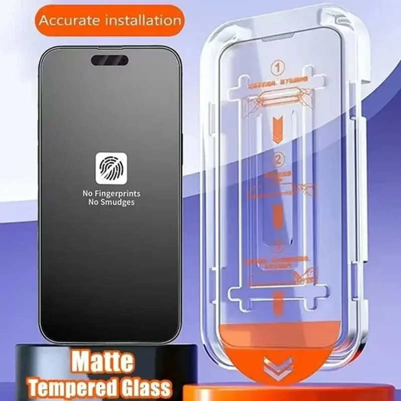 3Pcs Oleophobic Coating Dust Free Installation Screen Protector for IPhone 13 14 11 12 15 16 Pro Max 15 Plus XR 17 Matte Glass - Image 2