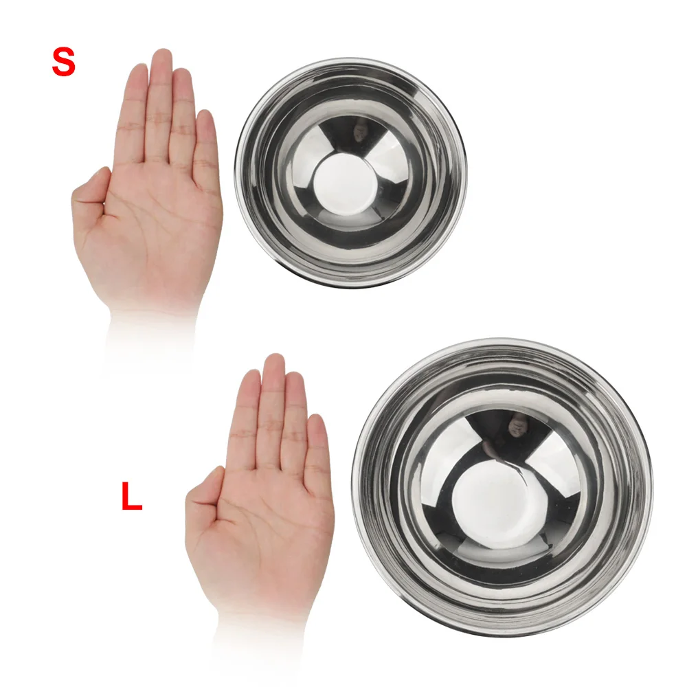 Round Stainless Steel Pet Bowl Dog Cat Food Drink Bowl Replacement Basic Feeder Bowls 4