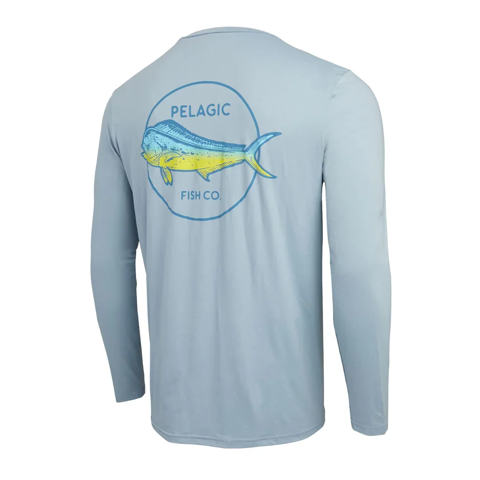 Pelagic Fishing Shirt Men Outdoor Sun Protection Fishing Clothing Summer Long Sleeve T-shirt Anti-UV Fish Apparel UPF 50 Jerseys