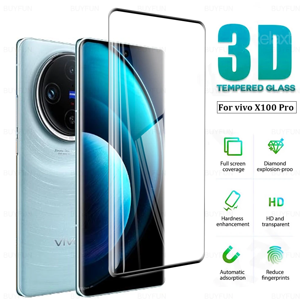 

Изогнутая 3d-пленка для Vivo X100 Pro X100pro 100X 100, прозрачная защитная пленка для экрана, полная защита
