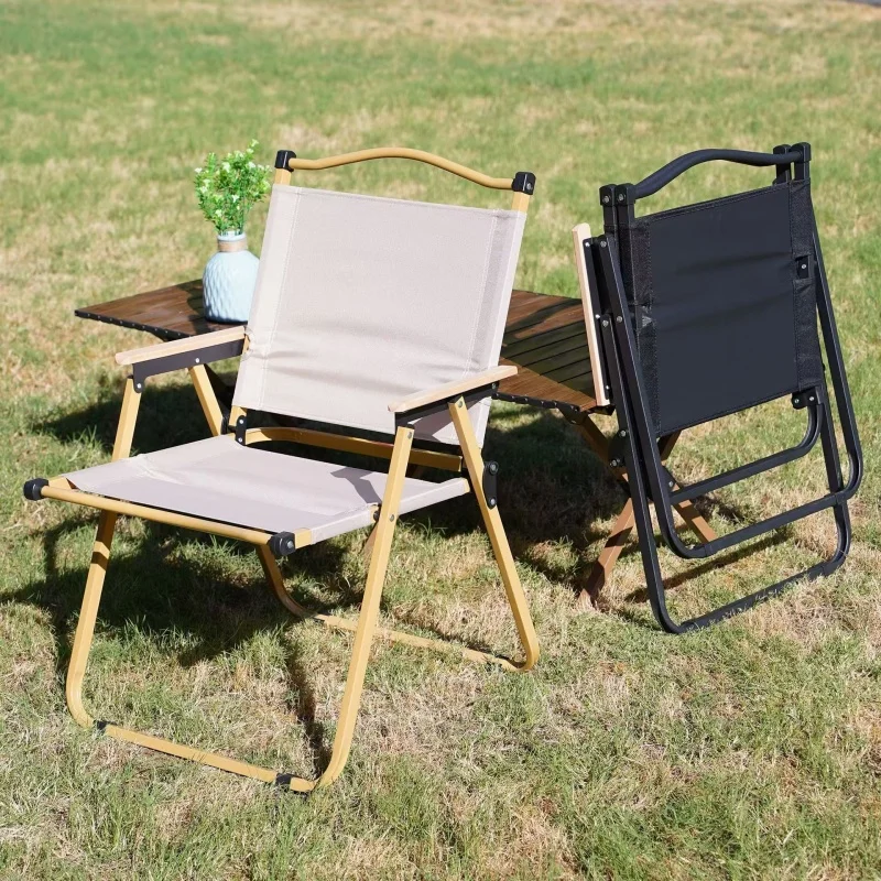 Wooden Handrail Kermit Chair Portable Camping Chairs Outdoor Folding Chair Fishing Garden Chairs Camping Equipment