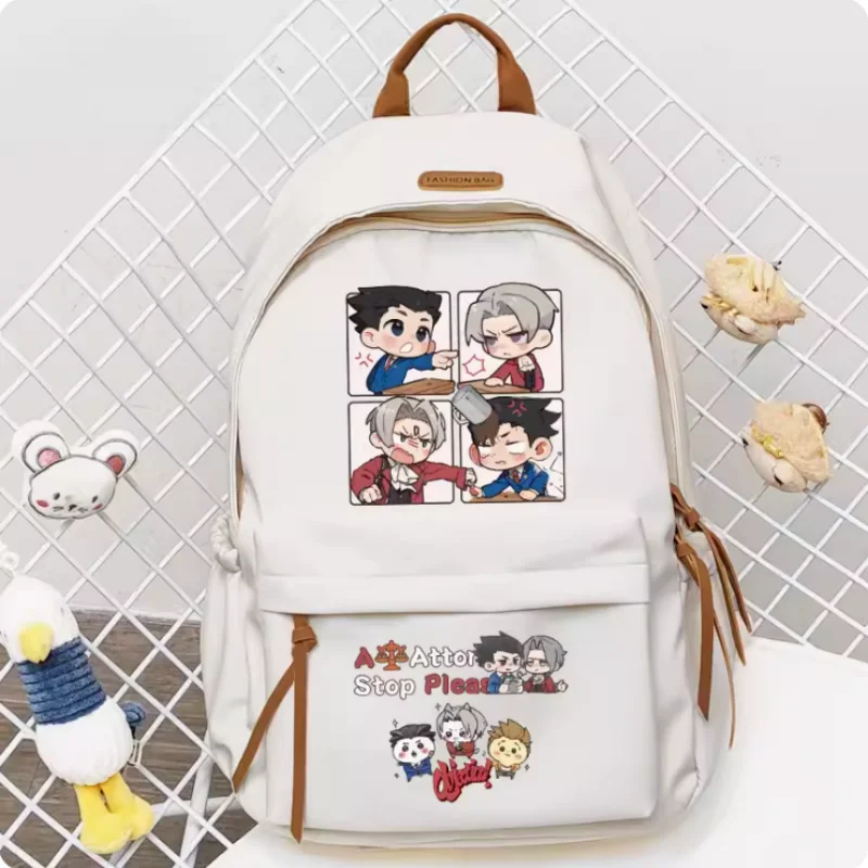 Anime Ace Attorney  Cartoon Bag Women Man Fashion Leisure Teenagers Student Backpack Handbag B865