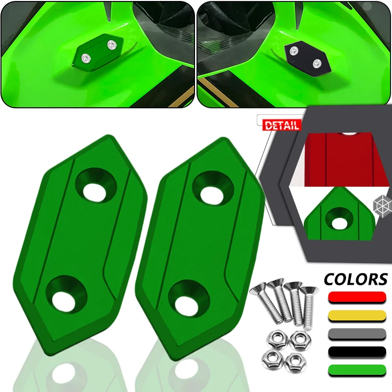 

ZX10R Mirror Hole Cover Windscreen Driven Mirror Eliminators Cap For ZX-10R 2008-2010 ZX-10R 2011-2015 Motorcycle Accessories