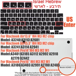 Premium Keyboard Cover with Touch ID for MacBook Air and Pro (2025) (US Hebrew)