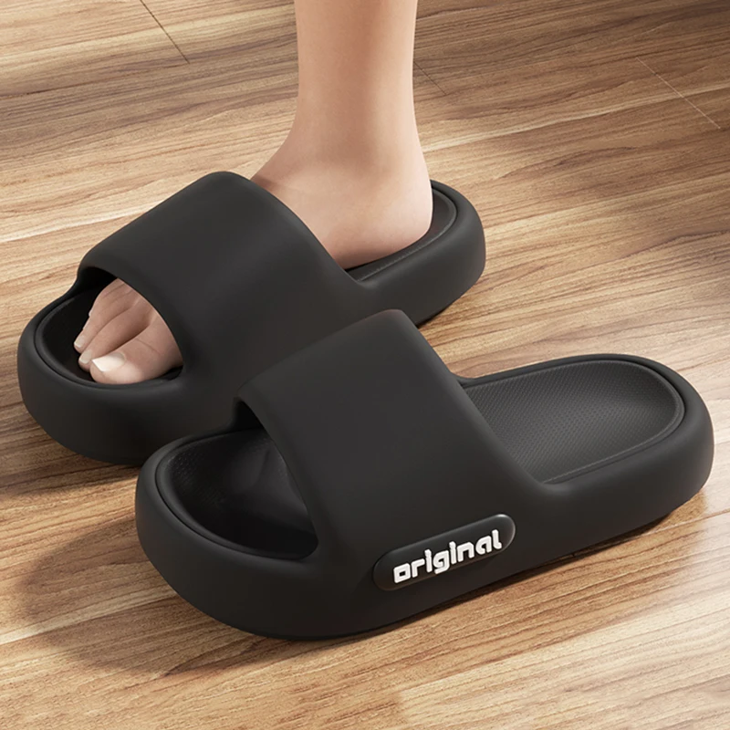 2025 Summer Platform Cloud Slippers Women Comfy Solid Color Soft Sole EVA Pillow Slides Woman Couple Non Slip Beach Flip Flops 3