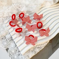 10pcs Red Colors New Year Girls Crown Butterfly Children Hairbands No Harm Cartoon Towel Rope Ponytail Holder Kids Rubber Band - Image 6