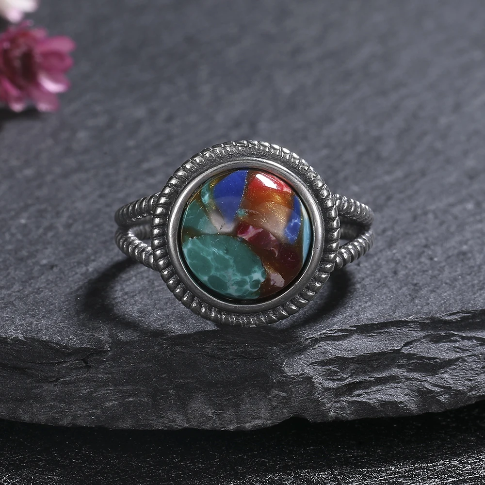 

Vintage Natural Emperor Stone Ring 925 Sterling Silver Retro Hollow Luxury Fine Jewelry Wedding Gift for Women