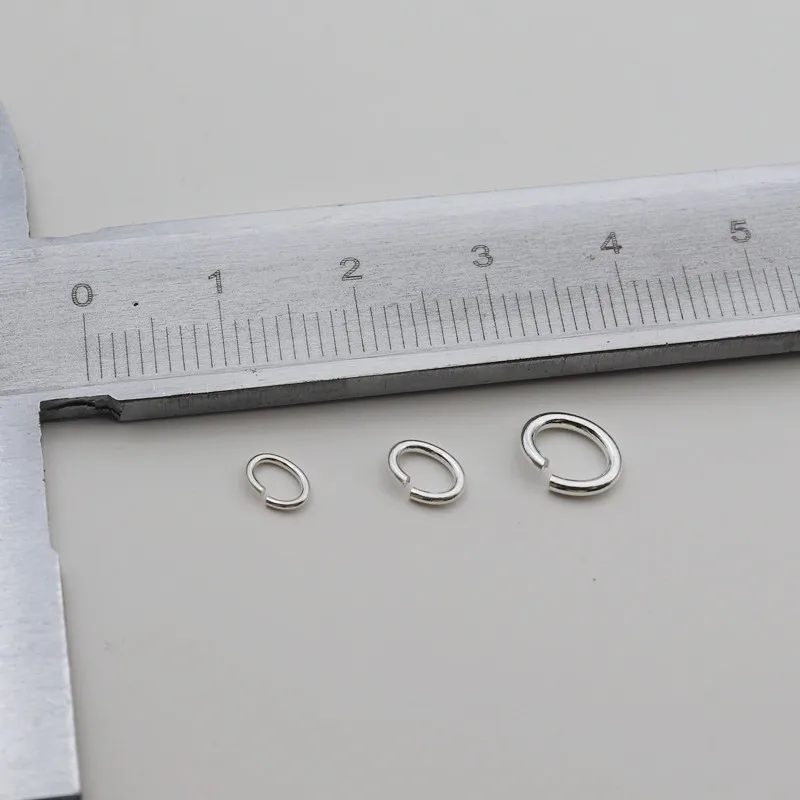 

1Piece Solid 925 Sterling Silver Oval Shape Jump Rings DIY Jewelry Finding Components Making