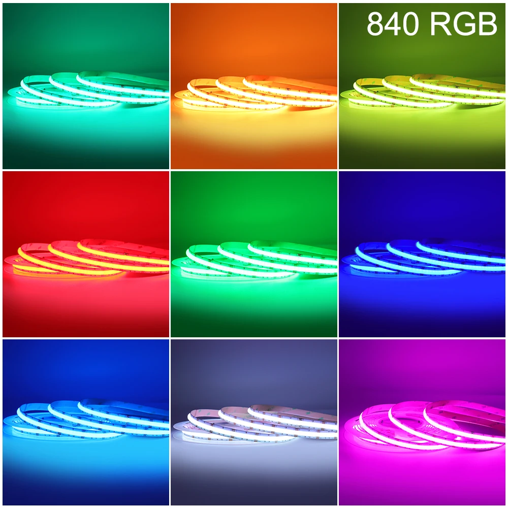 RGB LED 스트립 조명, 12V 24V COB LED 리본 램프, RGBW RGBCCT COB LED 스트라이프, 어린이 방 장식, RGB LED 테이프, TV 백라이트