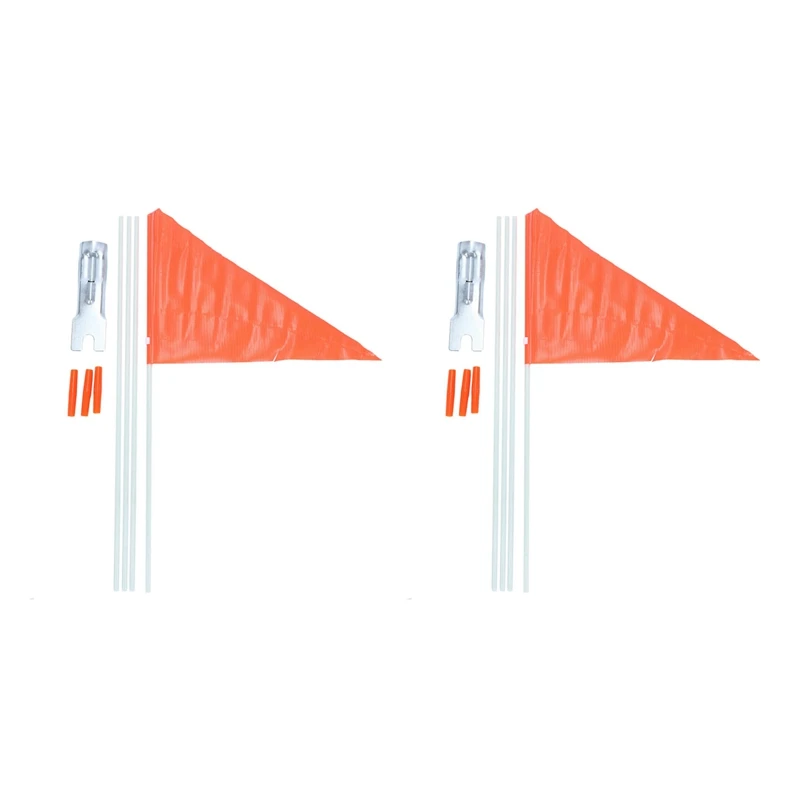 

2Set Safety Flag With Pole,6 Foot Adjustable High Visibility Bike Flag, Brightly Colored Waterproof Safety Flag