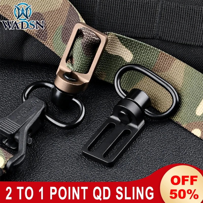 Metal Tactical Between 2 To 1 Point Triglide Sling Adapter Quick Convert Portable for QD Swivels Strap Buckle Hunting Accessory