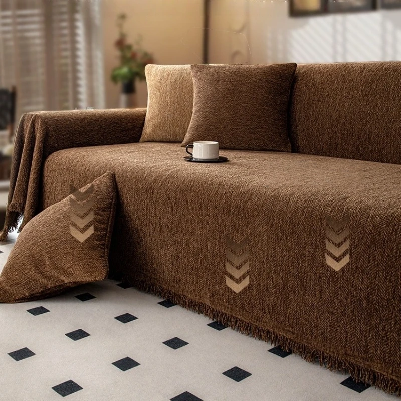 Minimalist Herribone Style Chenille Sofa Towel image 12